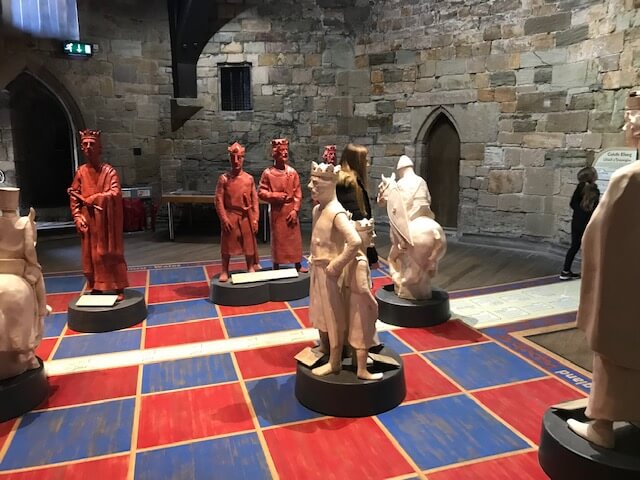 giant chess at caernarfon castle