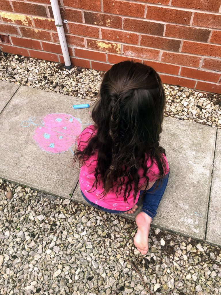 drawing with chalk