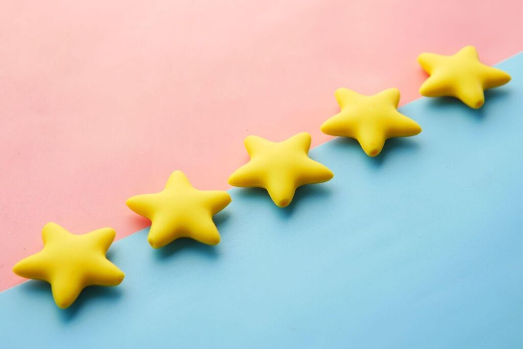 stars on pink and blue background